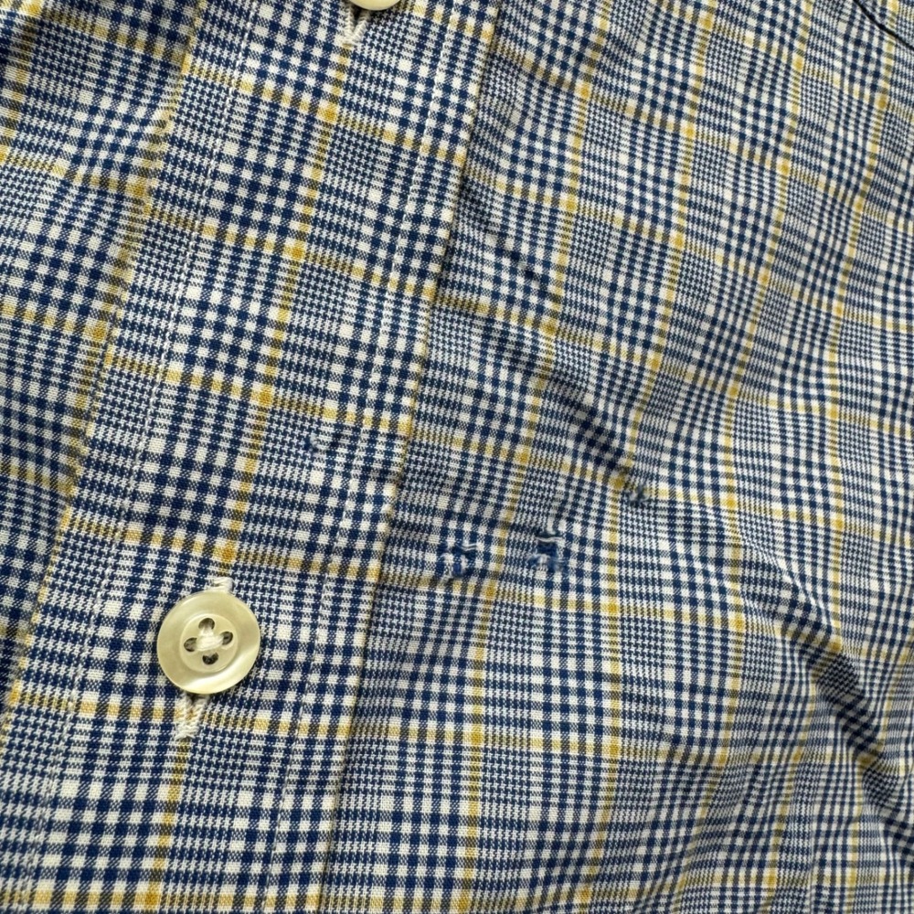 Paul Fredrick Mens 18.5 34 Plaid Cotton French Cuff Pin Collar Dress Shirt Blue - Picture 3 of 8